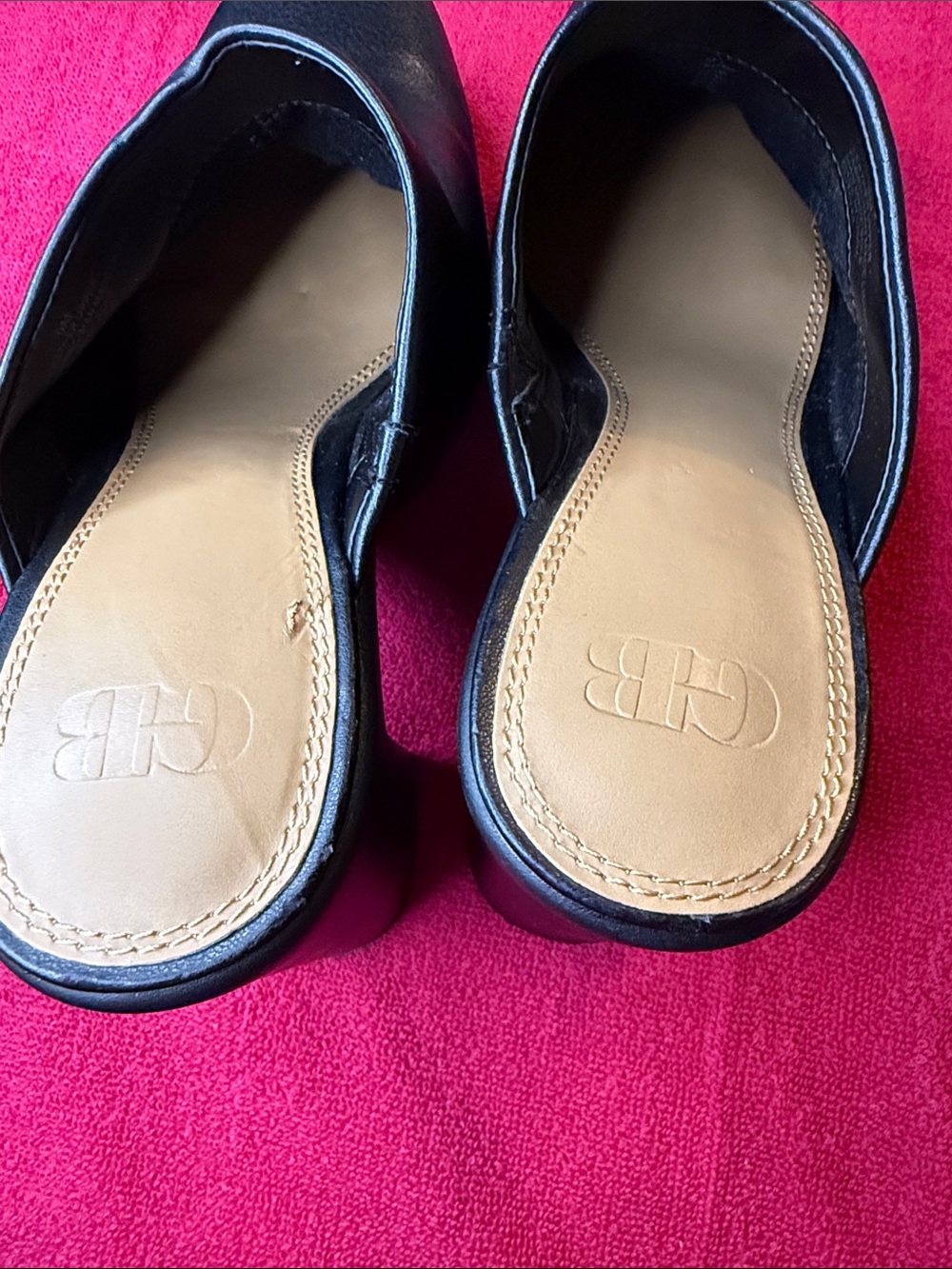 Gianni Bini Black Slip-On Leather Mule Heels - Picture 7 of 7